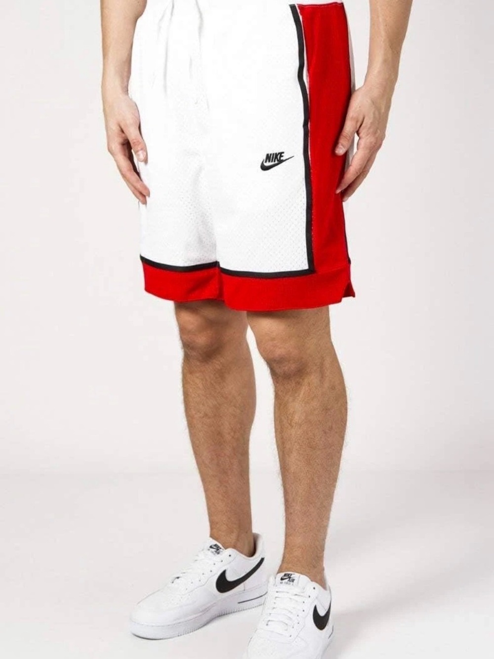 Nike Sportswear Mesh Athletic Shorts White Black Size M